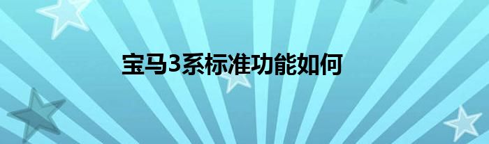 宝马3系标准功能如何