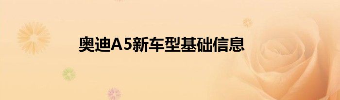 奥迪A5新车型基础信息