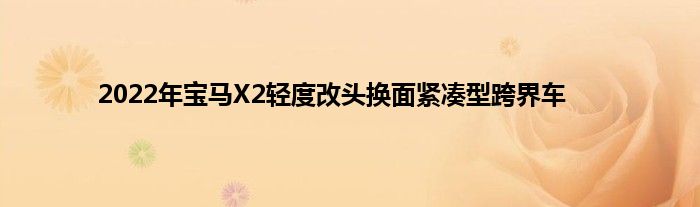 2022年宝马X2轻度改头换面紧凑型跨界车