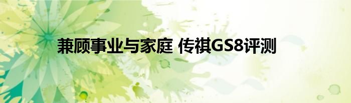 兼顾事业与家庭 传祺GS8评测