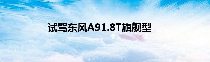 试驾东风A91.8T旗舰型