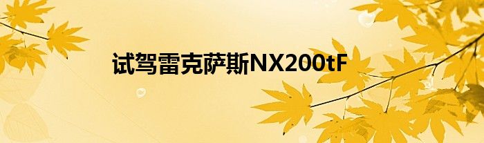 试驾雷克萨斯NX200tF