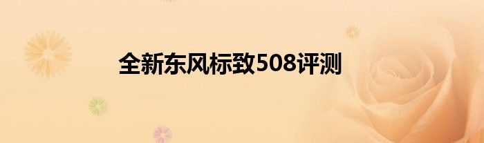 全新东风标致508评测