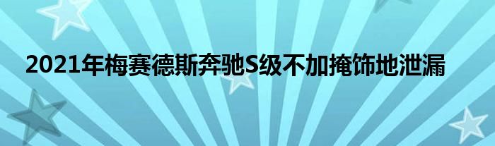 2021年梅赛德斯奔驰S级不加掩饰地泄漏