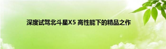 深度试驾北斗星X5 高性能下的精品之作