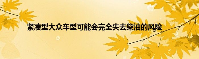 紧凑型大众车型可能会完全失去柴油的风险