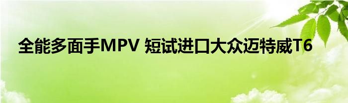 全能多面手MPV 短试进口大众迈特威T6