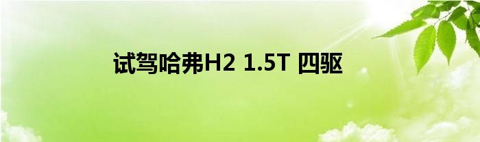 试驾哈弗H2 1.5T 四驱