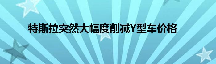 特斯拉突然大幅度削减Y型车价格