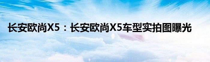 长安欧尚X5：长安欧尚X5车型实拍图曝光