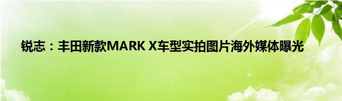 锐志：丰田新款MARK X车型实拍图片海外媒体曝光