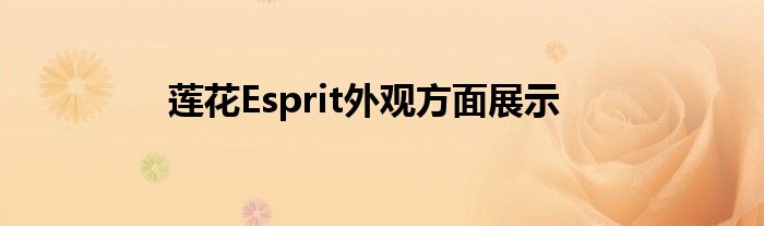 莲花Esprit外观方面展示