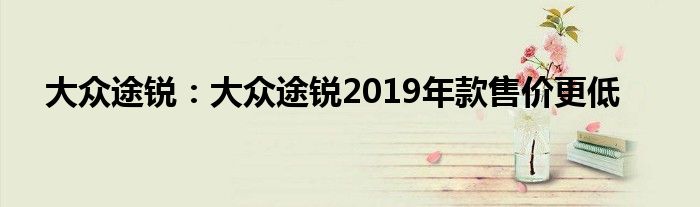 大众途锐：大众途锐2019年款售价更低