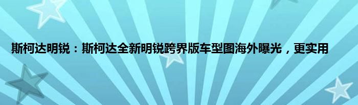 斯柯达明锐：斯柯达全新明锐跨界版车型图海外曝光，更实用