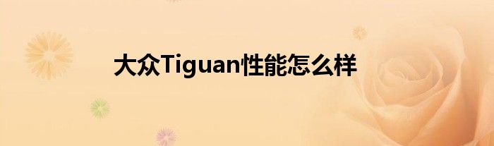 大众Tiguan性能怎么样