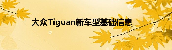 大众Tiguan新车型基础信息