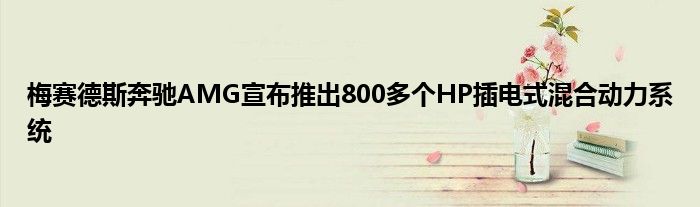 梅赛德斯奔驰AMG宣布推出800多个HP插电式混合动力系统