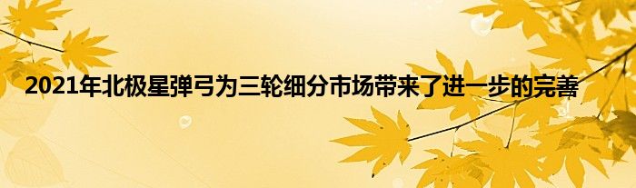 2021年北极星弹弓为三轮细分市场带来了进一步的完善