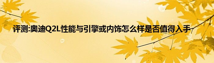 评测:奥迪Q2L性能与引擎或内饰怎么样是否值得入手