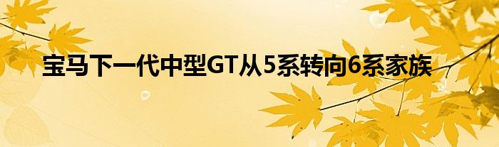 宝马下一代中型GT从5系转向6系家族