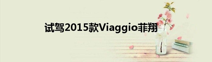 试驾2015款Viaggio菲翔