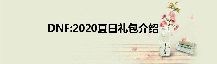 DNF:2020夏日礼包介绍