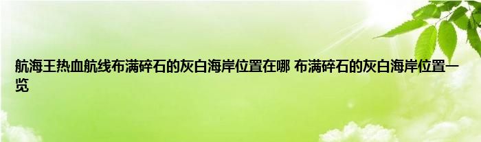 航海王热血航线布满碎石的灰白海岸位置在哪 布满碎石的灰白海岸位置一览