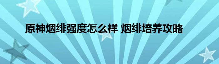 原神烟绯强度怎么样 烟绯培养攻略