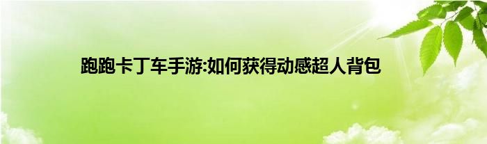 跑跑卡丁车手游:如何获得动感超人背包