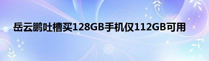 岳云鹏吐槽买128GB手机仅112GB可用