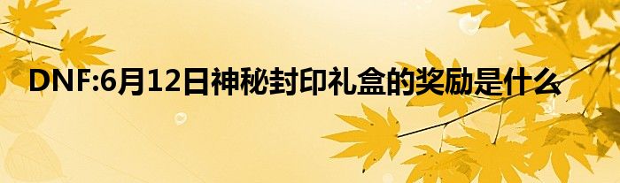 DNF:6月12日神秘封印礼盒的奖励是什么