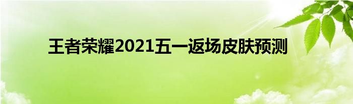 王者荣耀2021五一返场皮肤预测