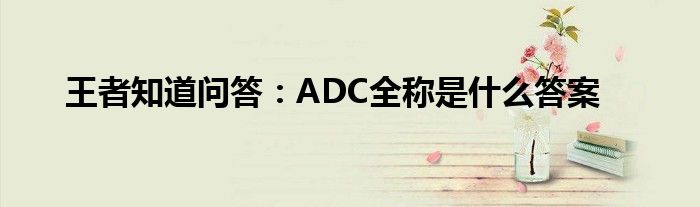 王者知道问答：ADC全称是什么答案