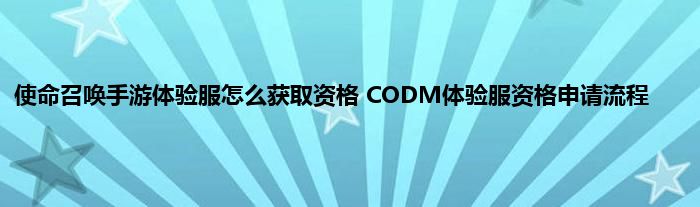 使命召唤手游体验服怎么获取资格 CODM体验服资格申请流程