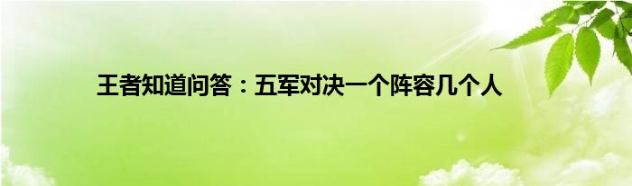 王者知道问答：五军对决一个阵容几个人