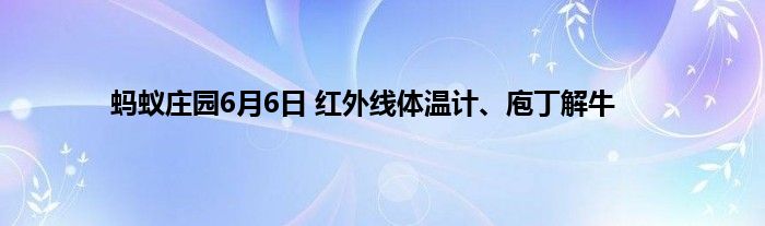 蚂蚁庄园6月6日 红外线体温计、庖丁解牛