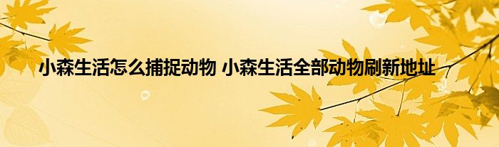 小森生活怎么捕捉动物 小森生活全部动物刷新地址