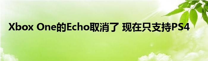 Xbox One的Echo取消了 现在只支持PS4