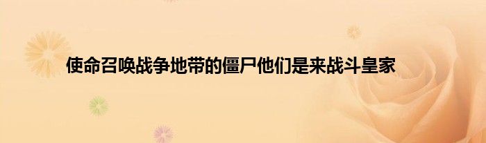 使命召唤战争地带的僵尸他们是来战斗皇家