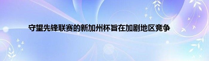 守望先锋联赛的新加州杯旨在加剧地区竞争