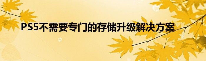 PS5不需要专门的存储升级解决方案