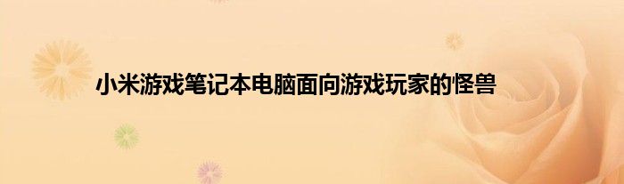 小米游戏笔记本电脑面向游戏玩家的怪兽