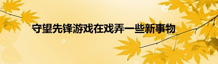 守望先锋游戏在戏弄一些新事物