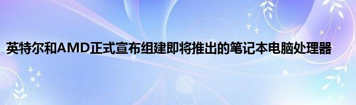 英特尔和AMD正式宣布组建即将推出的笔记本电脑处理器