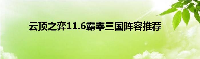 云顶之弈11.6霸宰三国阵容推荐