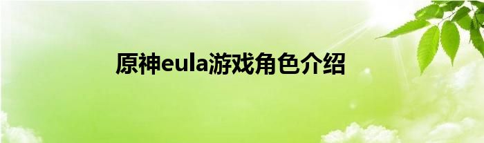 原神eula游戏角色介绍