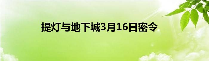 提灯与地下城3月16日密令