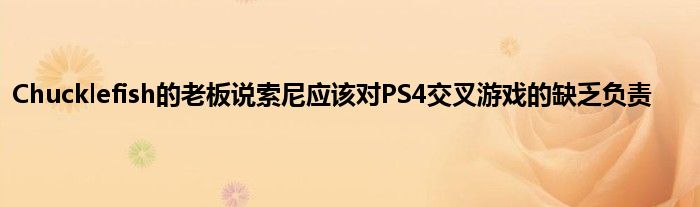 Chucklefish的老板说索尼应该对PS4交叉游戏的缺乏负责