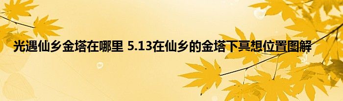 光遇仙乡金塔在哪里 5.13在仙乡的金塔下冥想位置图解