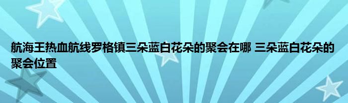 航海王热血航线罗格镇三朵蓝白花朵的聚会在哪 三朵蓝白花朵的聚会位置